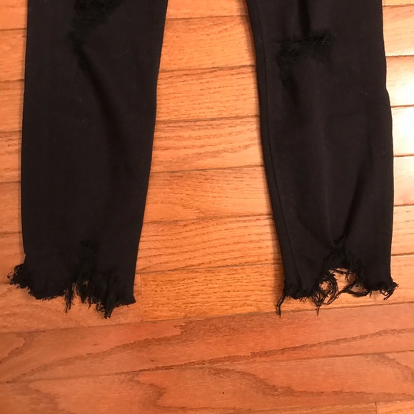 Express Black Ripped Ankle Jeans - Picture 4 of 8
